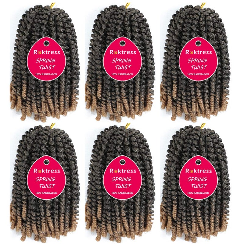 ROKTRESS Spring Twist Hair 8 Inch Spring Twist Crochet Hair 6 Packs Braiding Hair For Butterfly Locs Soft Locs Low Temperature Synthetic Fiber Fluffy Hair Extensions (8 Inch,T27) - Image 2